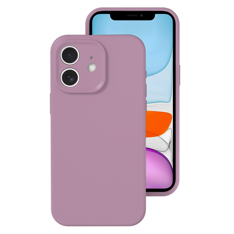 

For iPhone 11 Precise Hole Liquid Silicone Jelly Color Full Coverage Phone Case(Blackcurrant Color)
