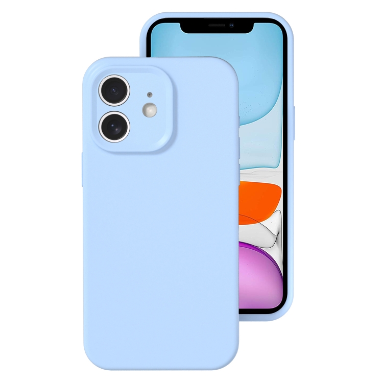 

For iPhone 11 Precise Hole Liquid Silicone Jelly Color Full Coverage Phone Case(Sky Blue)