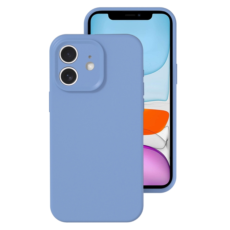 

For iPhone 11 Precise Hole Liquid Silicone Jelly Color Full Coverage Phone Case(Thin Fog Blue)