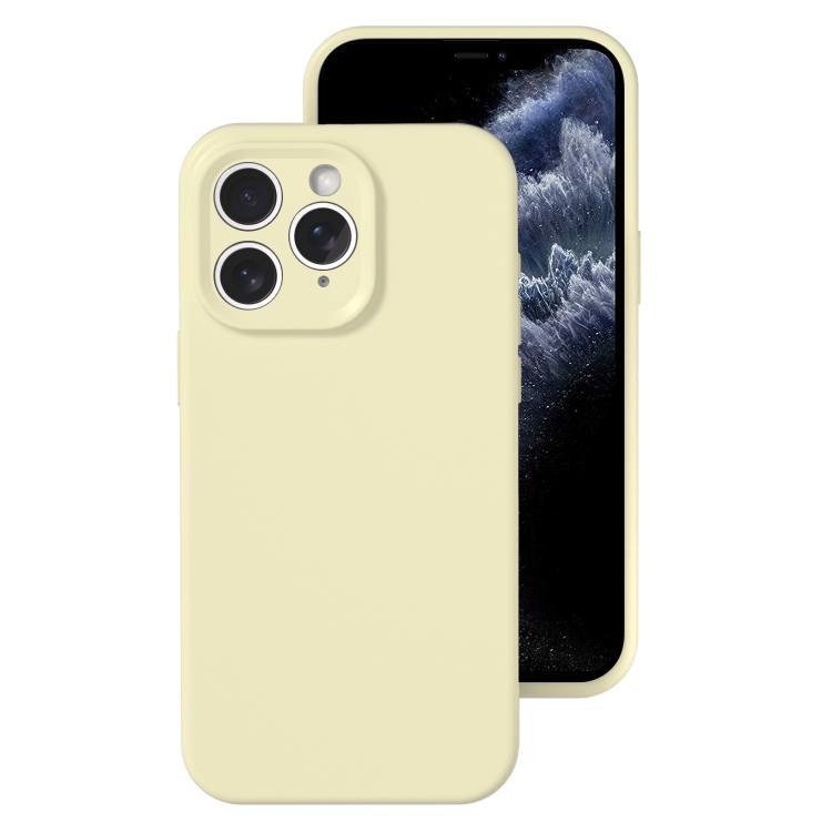 

For iPhone 11 Pro Precise Hole Liquid Silicone Jelly Color Full Coverage Phone Case(Milk Yellow)