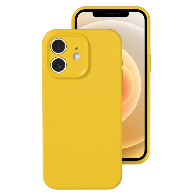 

For iPhone 12 Precise Hole Liquid Silicone Jelly Color Full Coverage Phone Case(Sunflower Color)