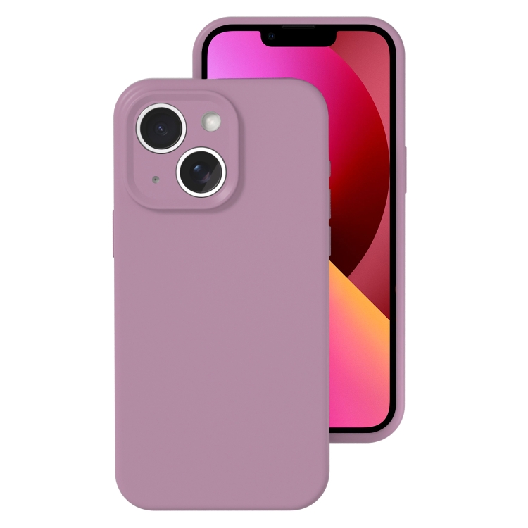 

For iPhone 13 Precise Hole Liquid Silicone Jelly Color Full Coverage Phone Case(Blackcurrant Color)