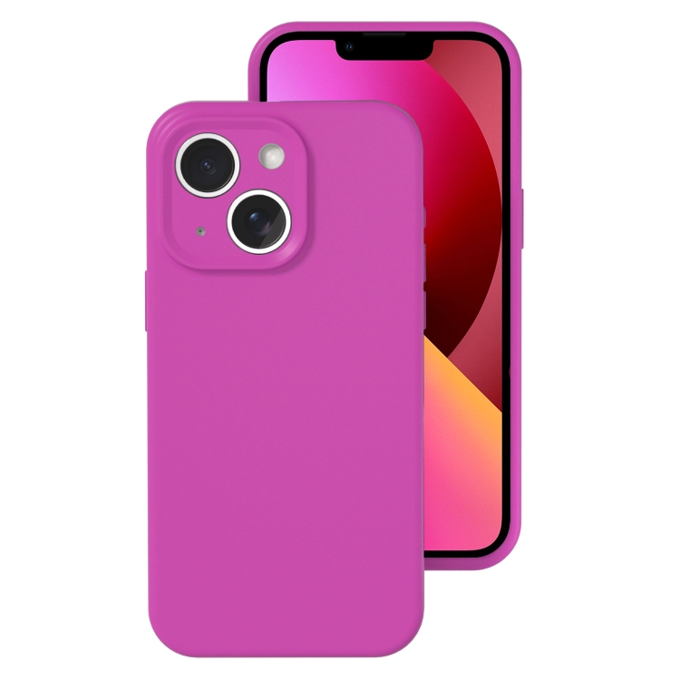 

For iPhone 13 Precise Hole Liquid Silicone Jelly Color Full Coverage Phone Case(Dragon Fruit Color)