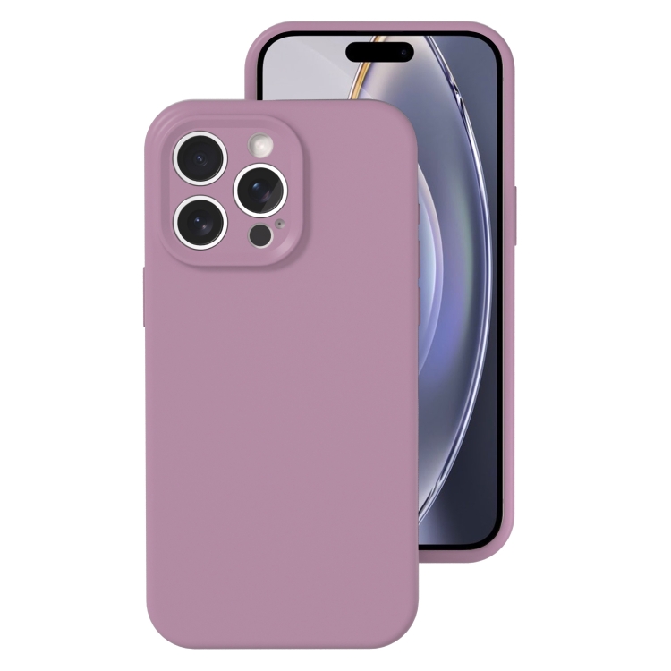 

For iPhone 16 Pro Precise Hole Liquid Silicone Jelly Color Full Coverage Phone Case(Blackcurrant Color)