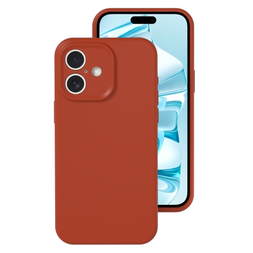 

For iPhone 16 Plus Precise Hole Liquid Silicone Jelly Color Full Coverage Phone Case(Caramel Brown)