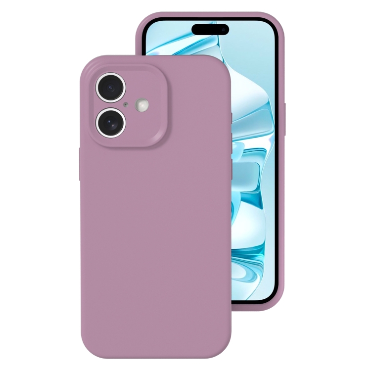 

For iPhone 16 Plus Precise Hole Liquid Silicone Jelly Color Full Coverage Phone Case(Blackcurrant Color)