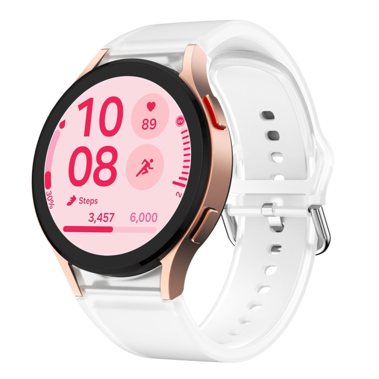 

For Samsung Galaxy Watch FE 40mm Glacier Clear Two Color Silicone Watch Band(White)