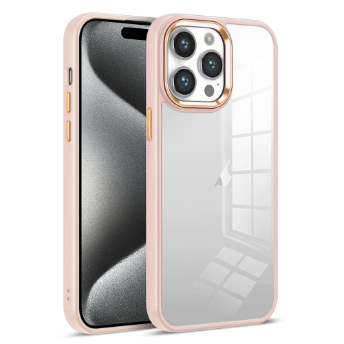 

For iPhone 15 Pro Max Colorful Armor Transparent Phone Case(Pink)