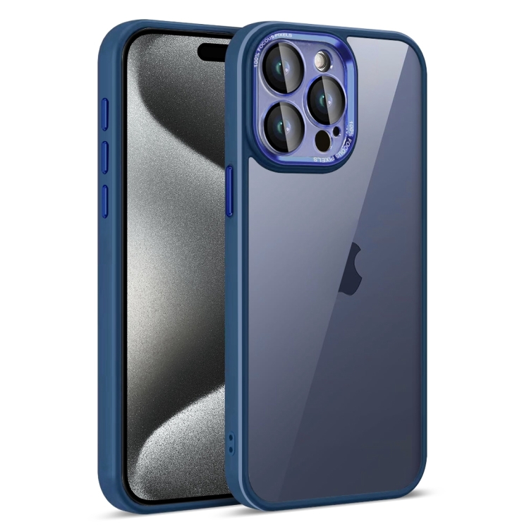 

For iPhone 15 Pro Colorful Armor Lens Film Translucent Phone Case(Blue)