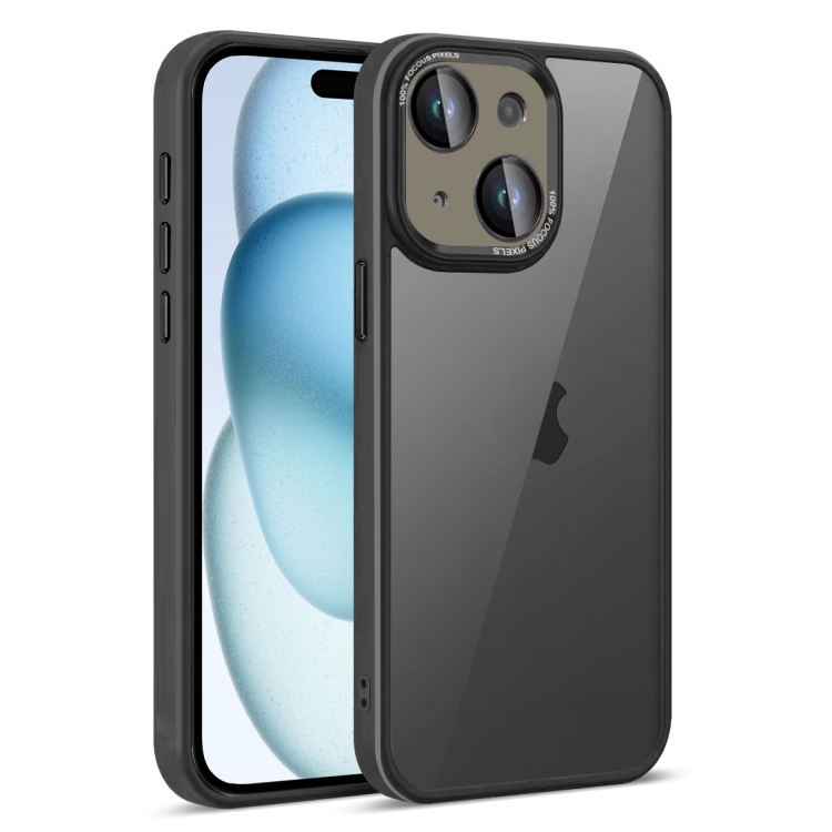 

For iPhone 15 Plus Colorful Armor Lens Film Translucent Phone Case(Black)