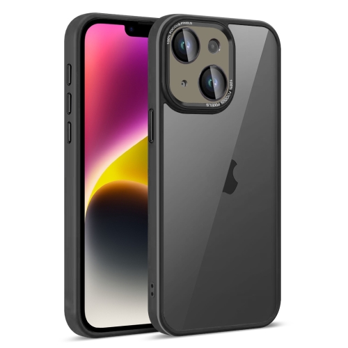 

For iPhone 14 Colorful Armor Lens Film Translucent Phone Case(Black)