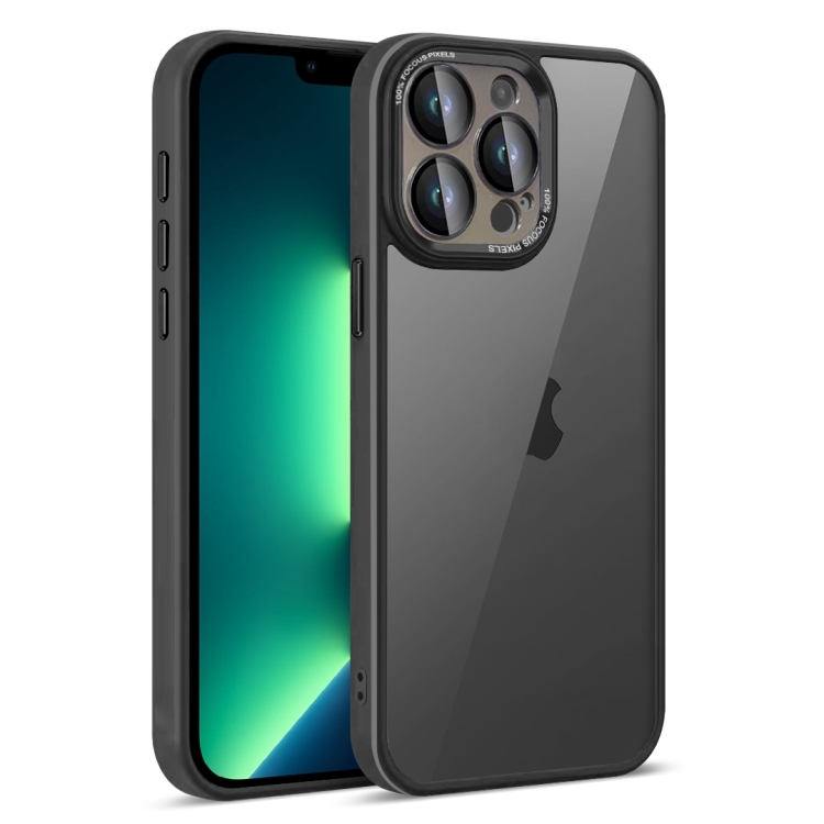 

For iPhone 13 Pro Max Colorful Armor Lens Film Translucent Phone Case(Black)
