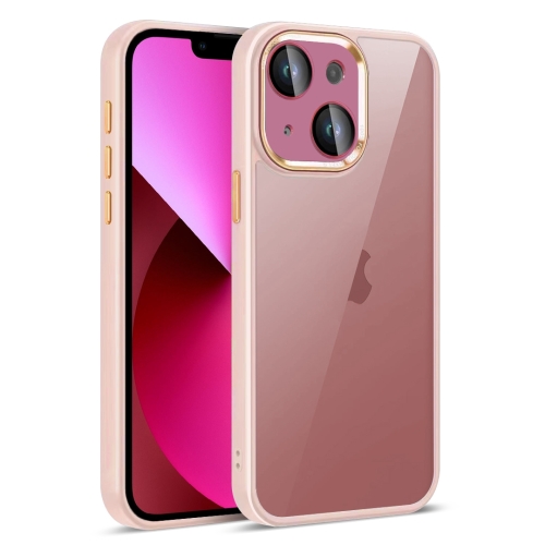 

For iPhone 13 Colorful Armor Lens Film Translucent Phone Case(Pink)