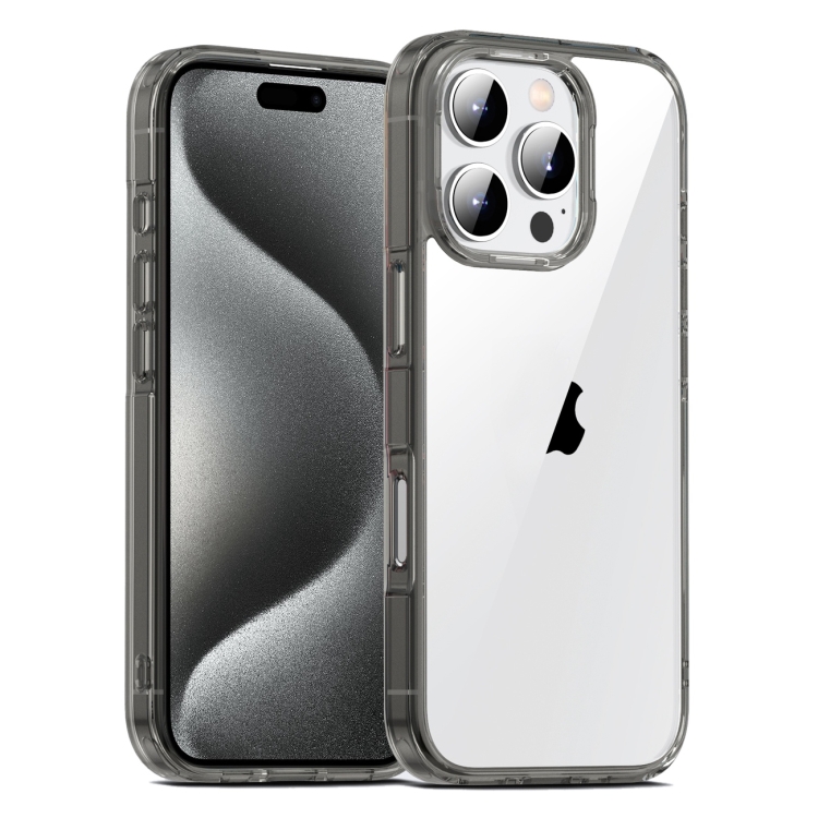 

For iPhone 15 Pro PC Hybrid TPU Full Coverage Shockproof Phone Case(Transparent Black)