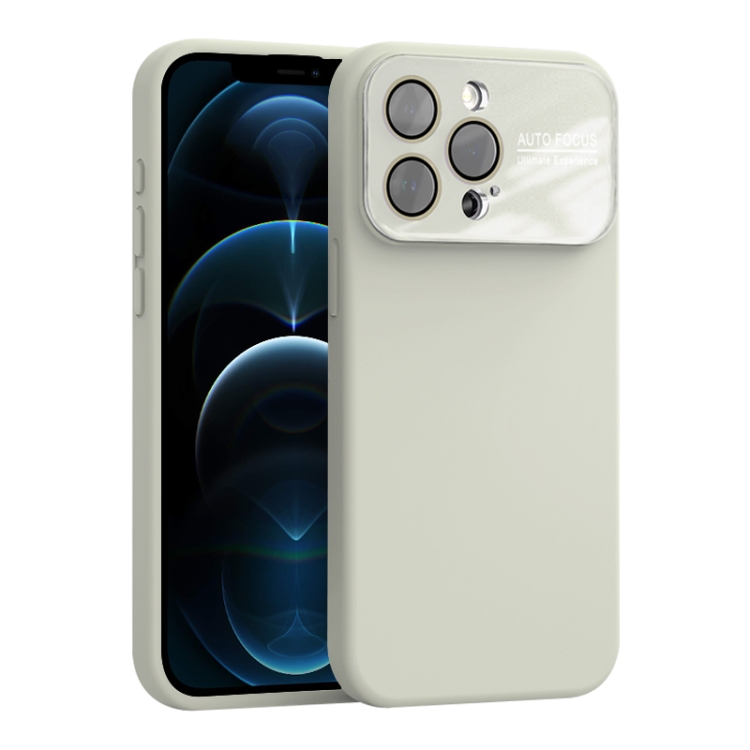 Pour iPhone 12 Pro Film de lentille acrylique à grande fenêtre + étui de téléphone à couverture complète en silicone liquide (blanc)