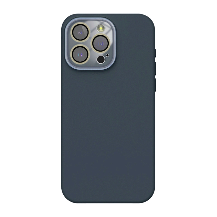 Pour iPhone 12 Pro Film de lentille acrylique + étui de téléphone à couverture complète en silicone liquide (gris)