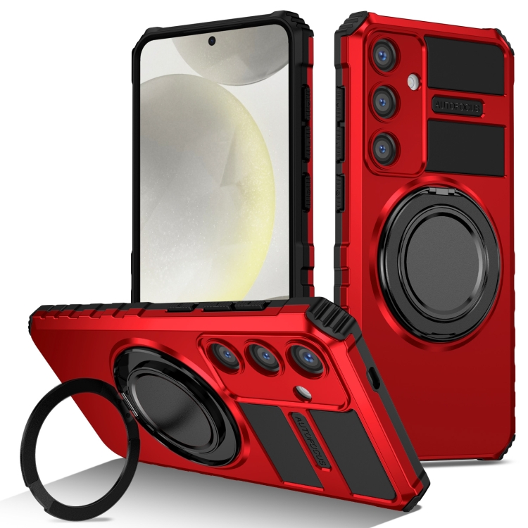 

For Samsung Galaxy S24+ 5G Rotating Magnetic Holder Phone Case(Red)
