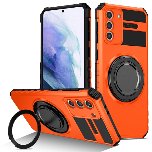 

For Samsung Galaxy S21 5G Rotating Magnetic Holder Phone Case(Orange)