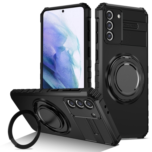 

For Samsung Galaxy S21 5G Rotating Magnetic Holder Phone Case(Black)