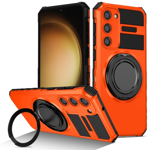 

For Samsung Galaxy S23 5G Rotating Magnetic Holder Phone Case(Orange)