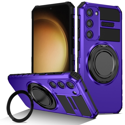 

For Samsung Galaxy S23+ 5G Rotating Magnetic Holder Phone Case(Purple)