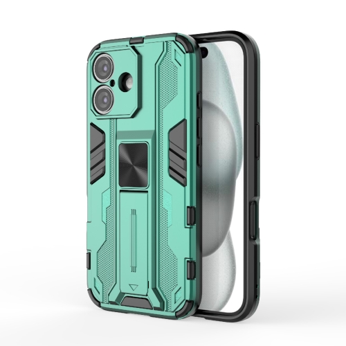 

For iPhone 16 Supersonic PC + TPU Holder Phone Case(Green)