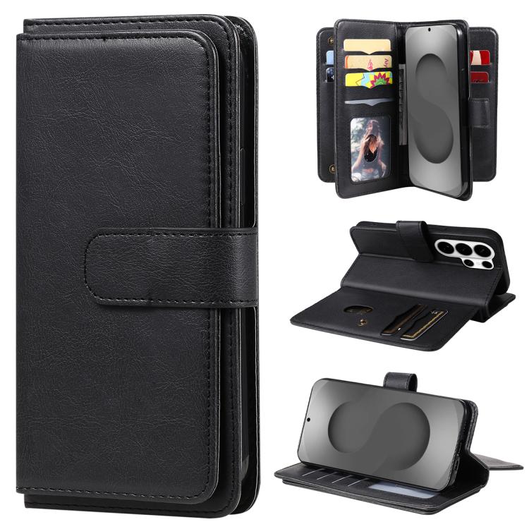 

For Samsung Galaxy S26 Ultra 5G Multi-Function Wallet 10 Card Slots Leather Phone Case(Black)