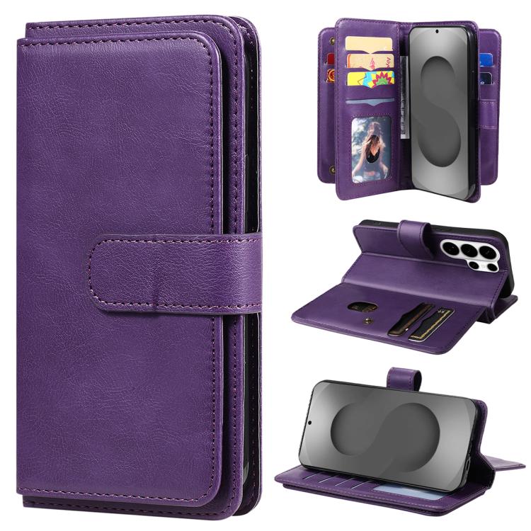

For Samsung Galaxy S26 Ultra 5G Multi-Function Wallet 10 Card Slots Leather Phone Case(Violet)
