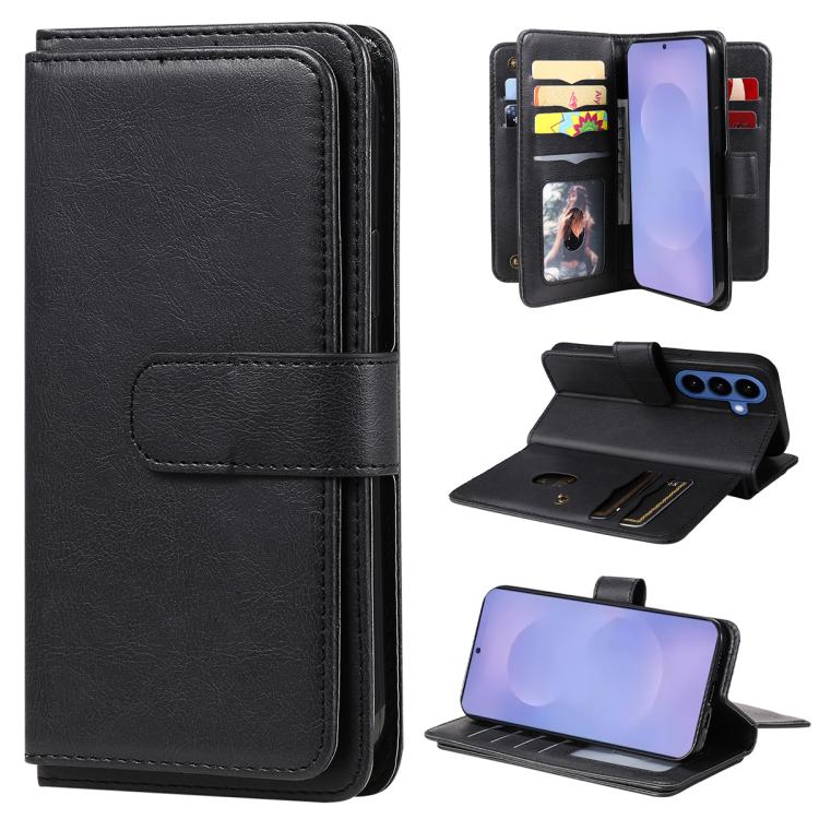 

For Samsung Galaxy S26 5G Multi-Function Wallet 10 Card Slots Leather Phone Case(Black)