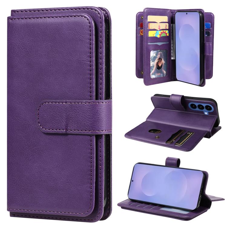 

For Samsung Galaxy S26 Pro 5G Multi-Function Wallet 10 Card Slots Leather Phone Case(Violet)