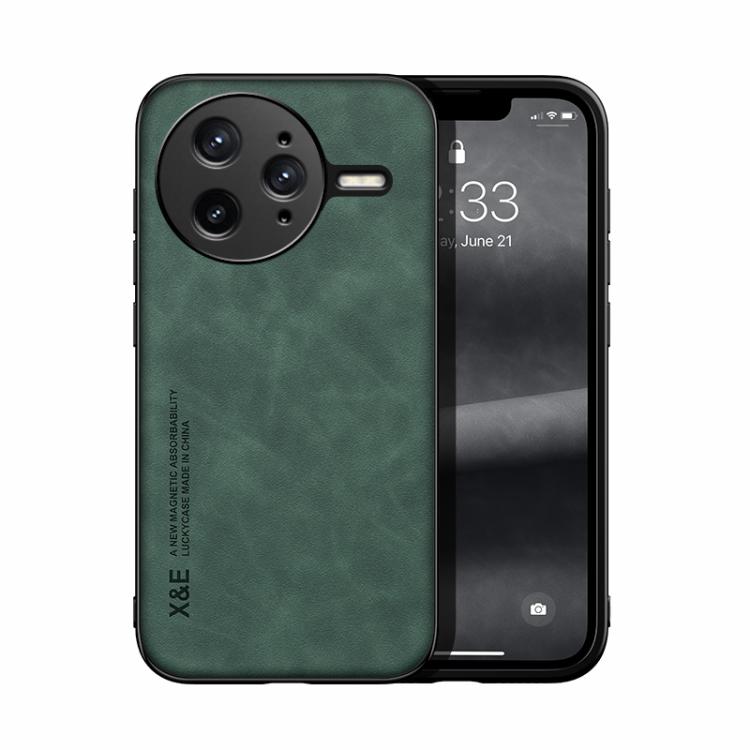 

For Redmi K80 Pro Skin Feel Magnetic Leather Back Phone Case(Green)