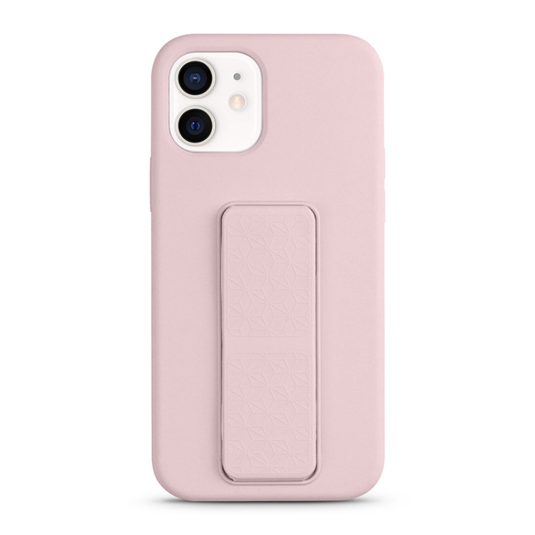 

For iPhone 11 Liquid Silicone Holder Phone Case(Sand Pink)