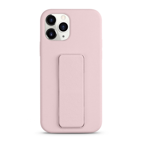 

For iPhone 11 Pro Liquid Silicone Holder Phone Case(Sand Pink)