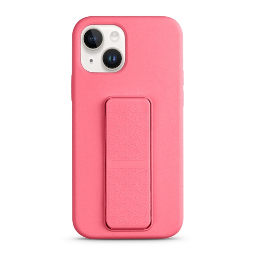 

For iPhone 13 Liquid Silicone Holder Phone Case(Rose Pink)