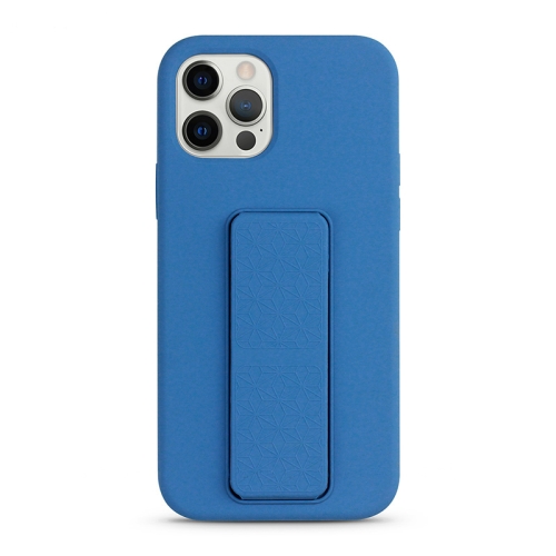 

For iPhone 13 Pro Max Liquid Silicone Holder Phone Case(Navy Blue)