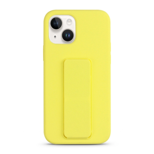 

For iPhone 14 Liquid Silicone Holder Phone Case(Yellow)