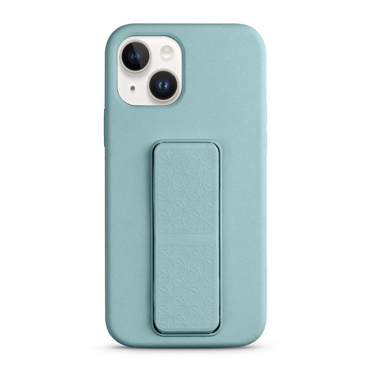 

For iPhone 15 Liquid Silicone Holder Phone Case(Sky Blue)