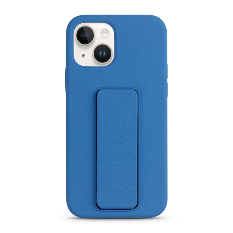 

For iPhone 15 Plus Liquid Silicone Holder Phone Case(Navy Blue)