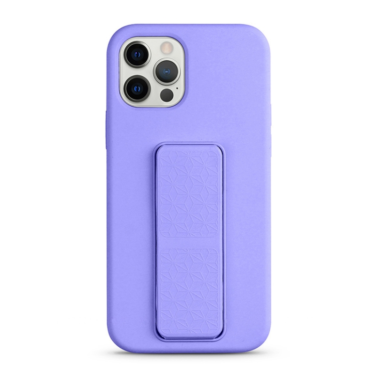 

For iPhone 15 Pro Max Liquid Silicone Holder Phone Case(Light Purple)