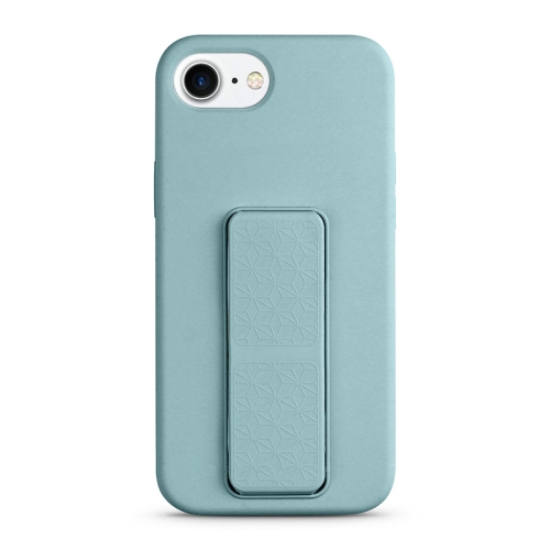 

For iPhone SE 2022 / SE 2020 / 8 / 7 Liquid Silicone Holder Phone Case(Sky Blue)