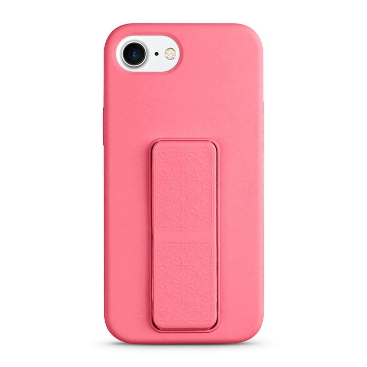 

For iPhone SE 2022 / SE 2020 / 8 / 7 Liquid Silicone Holder Phone Case(Rose Pink)
