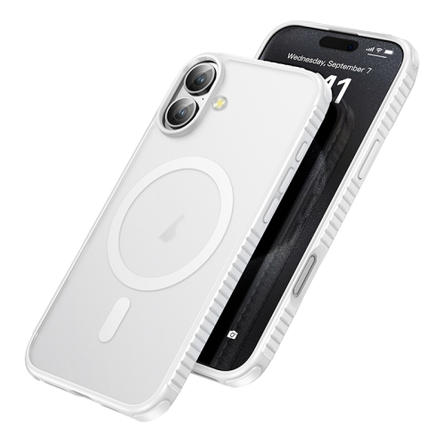 

For iPhone 16 Plus hoco Cool Shield MagSafe Shockproof Phone Case(White)