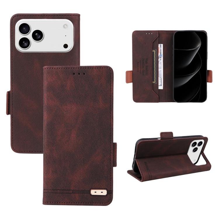 

For iPhone 17 Pro Max Magnetic Clasp Leather Phone Case(Brown)