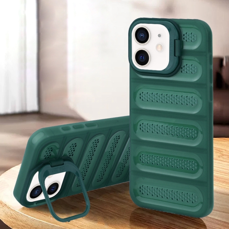

For iPhone 11 Invisible Holder Cooling Phone Case(Transparent Green)