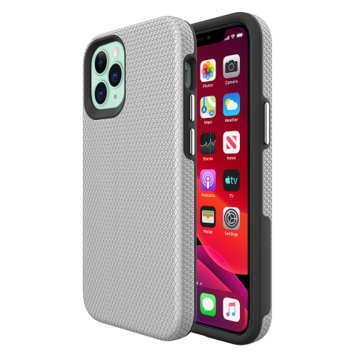 

For iPhone 12 mini Triangle Armor Texture TPU + PC Case(Silver)