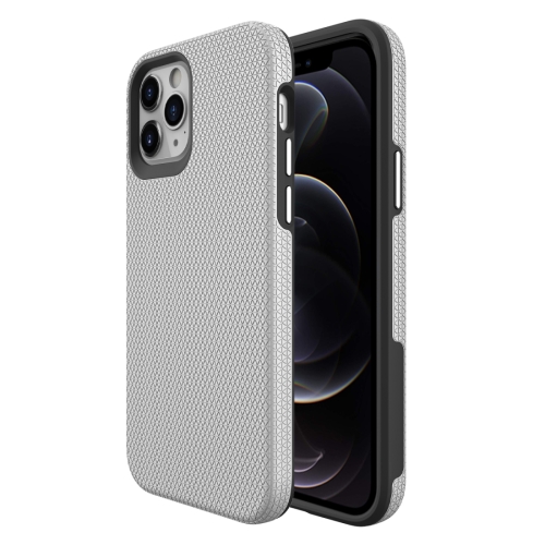 

For iPhone 12 / 12 Pro Triangle Armor Texture TPU + PC Case(Silver)