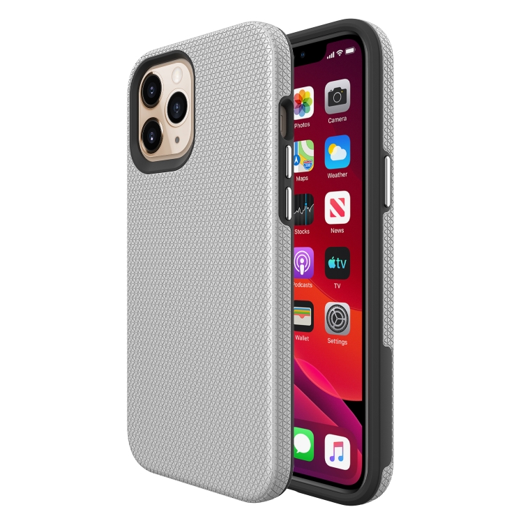 

For iPhone 12 Pro Max Triangle Armor Texture TPU + PC Case(Silver)