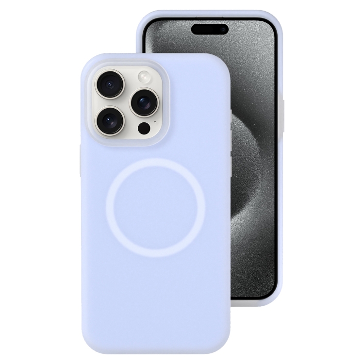 

For iPhone 15 Pro Max Jelly Liquid Silicone MagSafe Magnetic Phone Case(Purple)