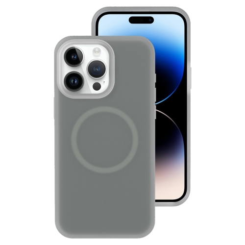 

For iPhone 14 Pro Jelly Liquid Silicone MagSafe Magnetic Phone Case(Grey)