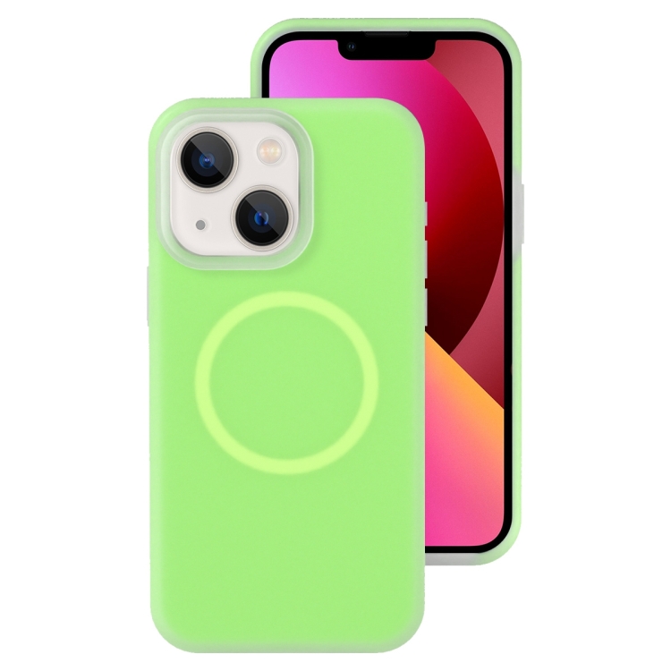 

For iPhone 13 Jelly Liquid Silicone MagSafe Magnetic Phone Case(Green)